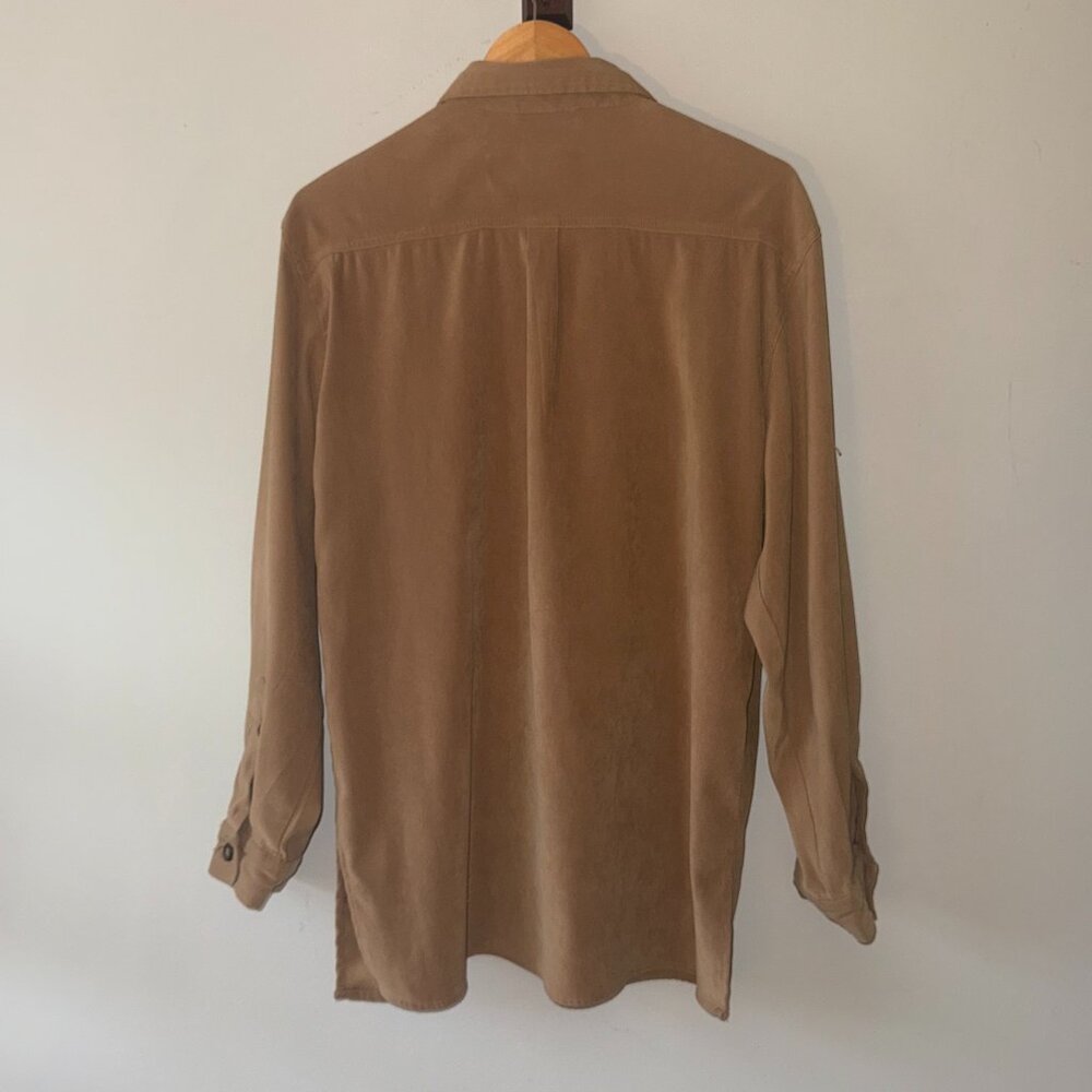 White Stag Vintage Tan Khaki Light Brown Collared Long Sleeve Button Down Casual - Picture 5 of 6
